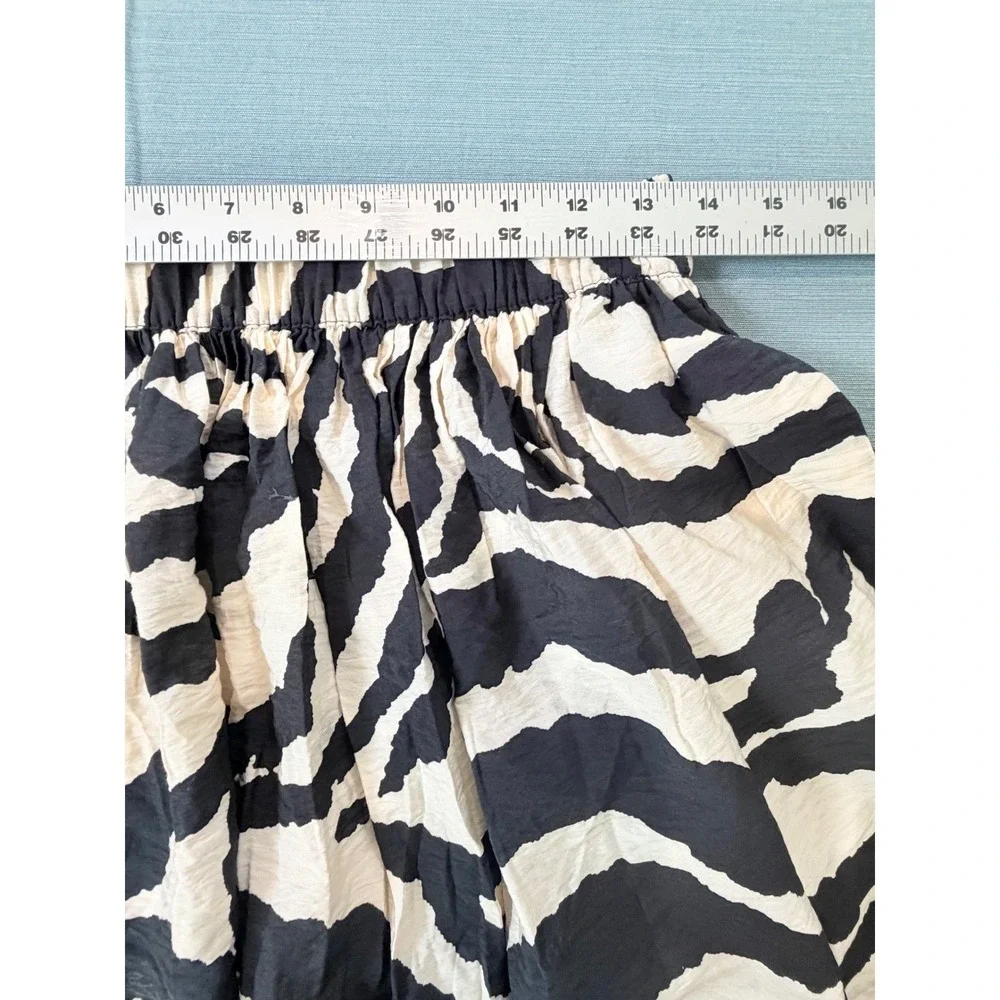 Primark Paula Echevarria Zebra Print Maxi Skirt Black White XS Elastic‎ Waist